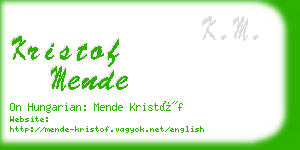 kristof mende business card